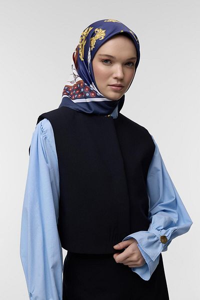 Qef Ejona Patterned Twill Silk Scarf
