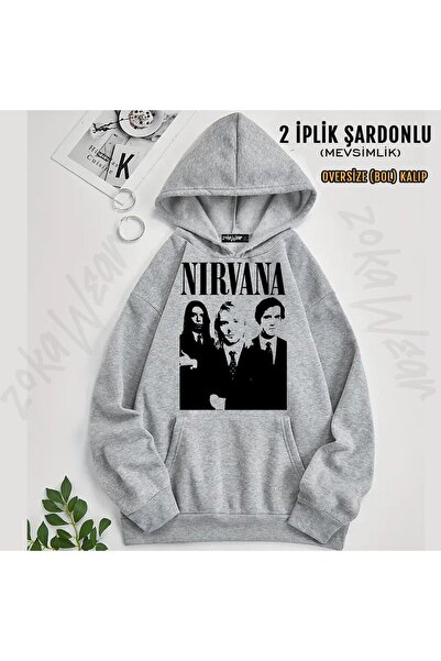 ZOKAWEAR Φούτερ με κουκούλα με κουκούλα Band Nirvana (2 κλωστές)