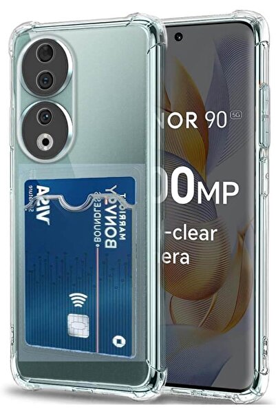 Fibaks Honor 90 Kılıf Kamera Koruma ve Köşe Korumalı Kartlıklı Cüzdanlı Darbe...