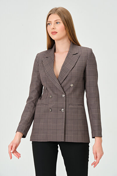 Shahiqa Desenli kumaştan Blazer Ceket