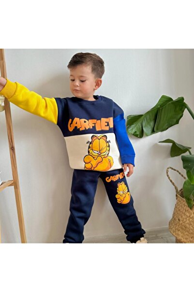 Prime Butik طقم بدلة رياضية قطنية للأولاد من طراز Garfield مكون من قطعتين