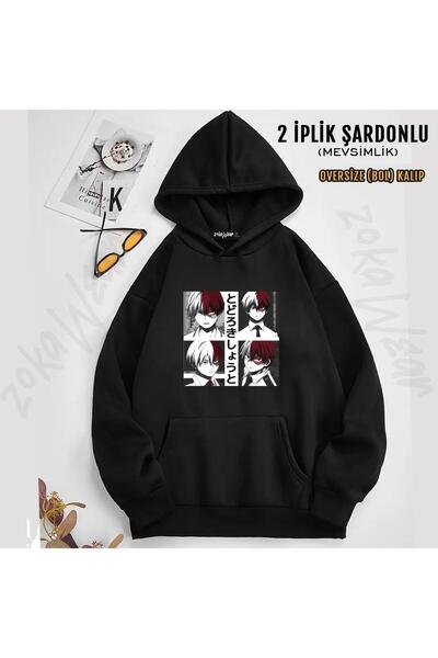 ZOKAWEAR My Hero Academia - Shoto Todoroki Printed Hooded Sweatshirt (2 Thread)