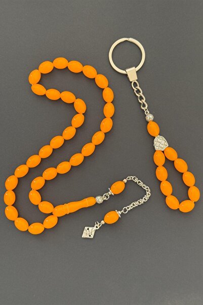 TESBİHKENTİ Zarif Kombin Portakal Renk Tesbih ve Anahtarlık