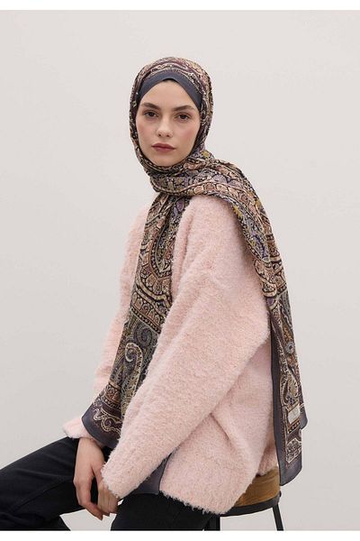 Fresh Orchid Nordic Paisley Patterned Shawl