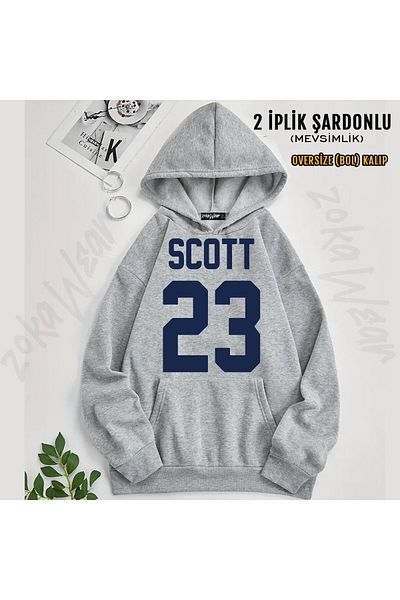 ZOKAWEAR One Tree Hill,Nathan's Jersey Printed Hooded Oversize Sweatshirt (2 Thread)