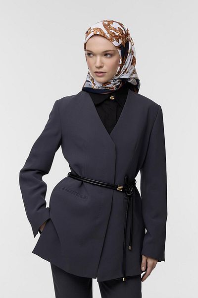 Qef Monika Patterned Twill Silk Scarf