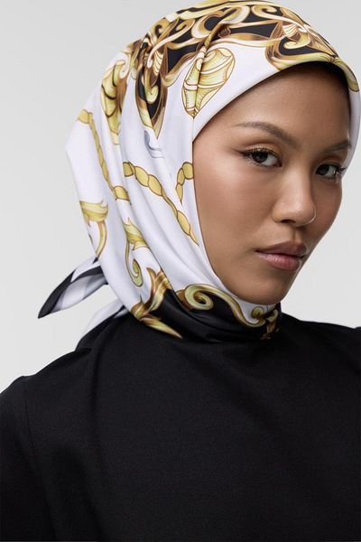 Qef Carina Patterned Twill Silk Scarf