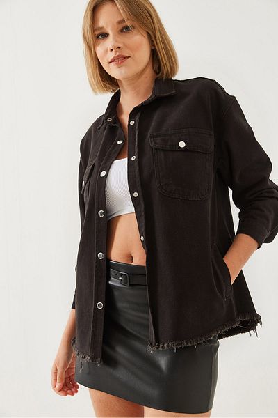 Bianco Lucci Női filótagszoknya, bojtos gabardin ing 4438 60351147