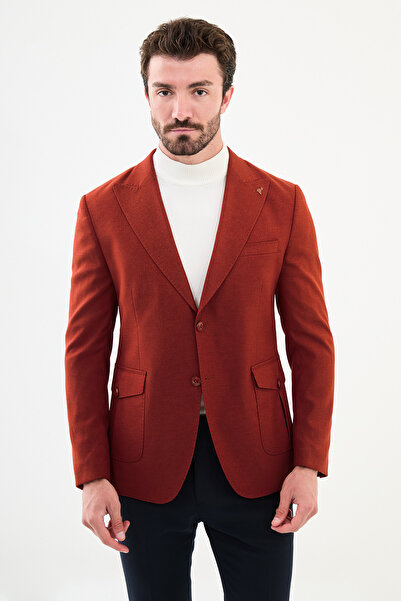 Mcr Straight Slim Fit Bag Pocket Wide Collar Punto Stitching Men's Jacket Tile - 40393.24K