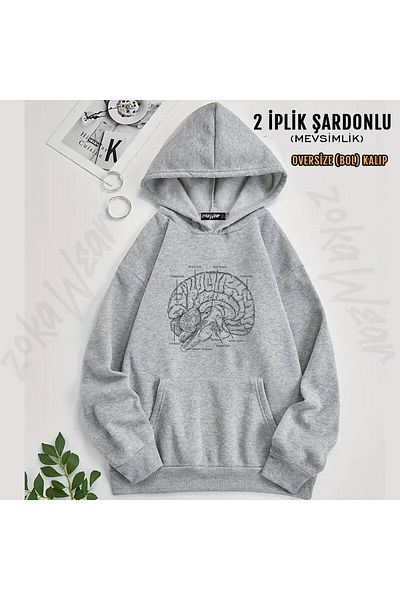 ZOKAWEAR Brain Doctor Health Care Healthcare Printed Hooded Oversize Sweatshirt (2 Thread)