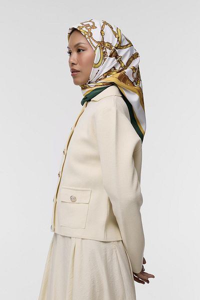 Qef Silk Patterned Twill Scarf - Aglae