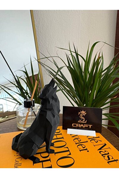 zscraft Masaüstü Biblo Bozkurt Uluyan Kurt Hediyelik Siyah