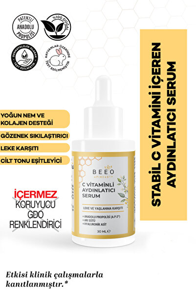 BEE'O Propolisli & Arı Sütlü C Vitaminli Aydınlatıcı Serum 30 ml