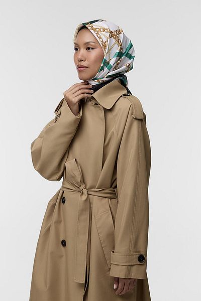 Qef Hannah Patterned Twill Silk Scarf