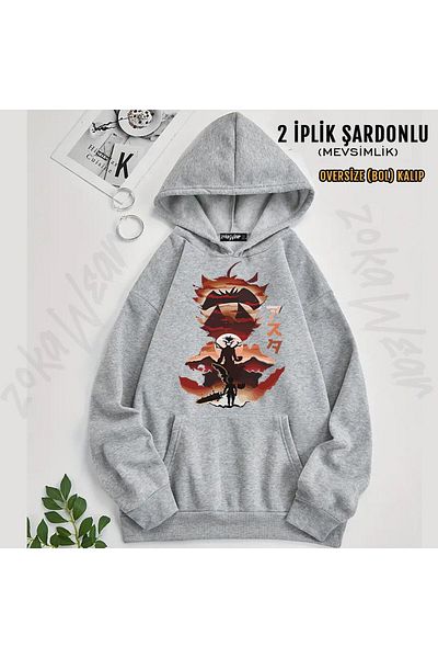 ZOKAWEAR Black Clover 3 Printed Hooded Oversize Sweatshirt (2 Thread)