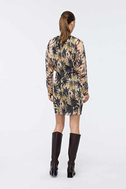 Berr-ın Φόρεμα με χακί χρώματος με λαιμόκοψη V