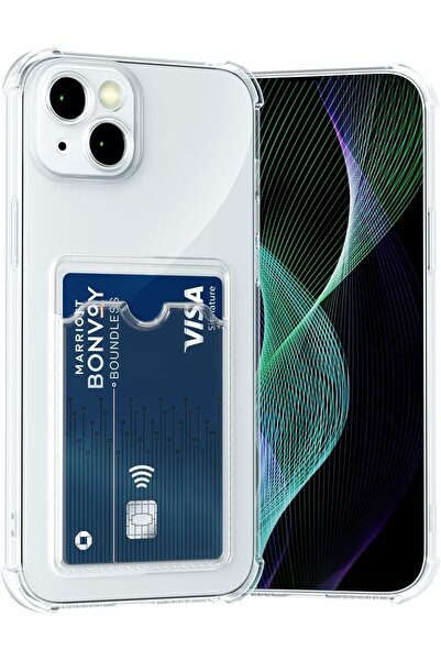 Fibaks Apple iPhone 15 Kılıf Kamera Koruma ve Köşe Korumalı Kartlıklı Cüzdanlı Darbe Emici Kapak