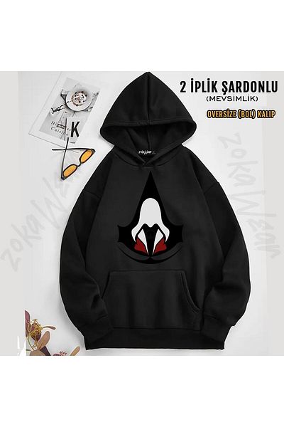 ZOKAWEAR Hanorac cu glugă cu imprimeu Assassins Creed (2 fire)