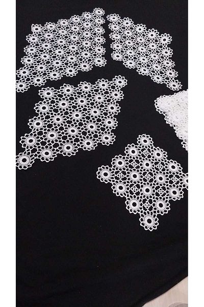 Papatyam Vintage Lace Set - 12 Napkins, 3 Coffee Table Cloths/Handcrafted)