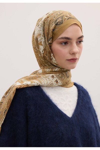 Fresh Cameel Patterned Elora Shawl