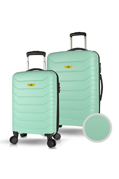 My Valice Solid PP Polipropilen Kırılmaz Kabin ve Orta Boy Mint Yeşili 2'li V...