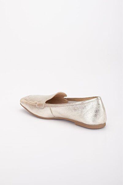 VİNİCCİ AYAKKABI Khaki?Ki? Leather? Gold Color Casual Shoes