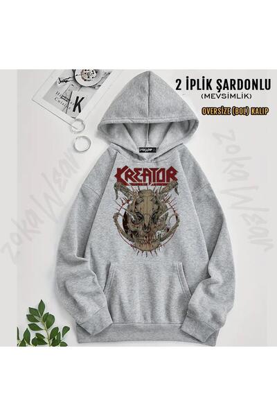 ZOKAWEAR Φούτερ με κουκούλα με στάμπα Skull Kreator (2 κλωστές)