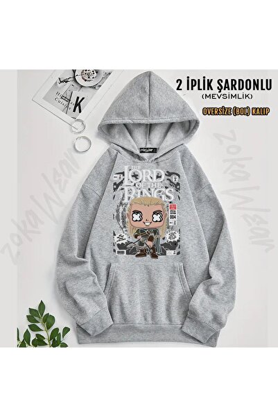 ZOKAWEAR Φούτερ με κουκούλα με κουκούλα Lord of the Rings Lord (2 κλωστές)