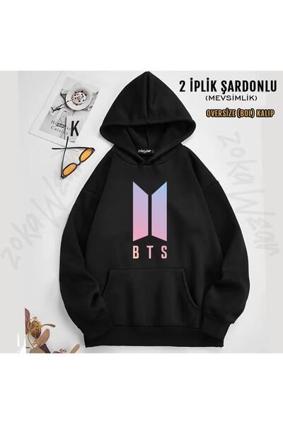 ZOKAWEAR Bts Love Yourself Printed - Hanorac colorat cu glugă (2 fire)