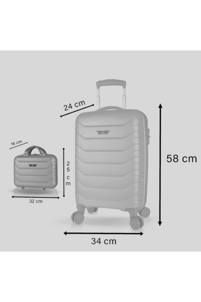 My Valice Solid PP Polipropilen Kırılmaz Makyaj ve Kabin Boy Krem 2'li Valiz Seti