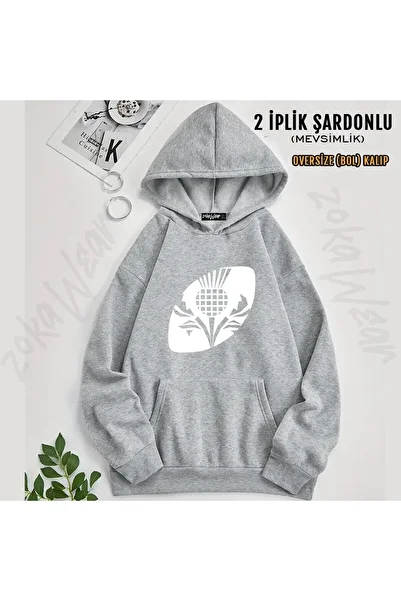 ZOKAWEAR Rugby Scotland Printed Hooded Oversize Sweatshirt (2 Thread)