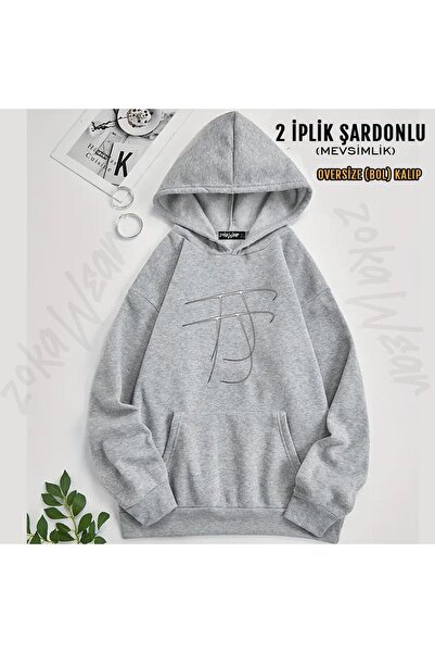 ZOKAWEAR Математичний Pi 11 надрукований капюшон Oversize Sweatshirt (2 нитки)