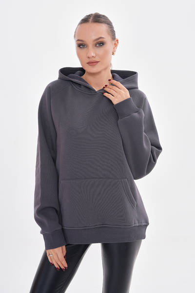 Batı Styling Φούτερ Oversize με κουκούλα