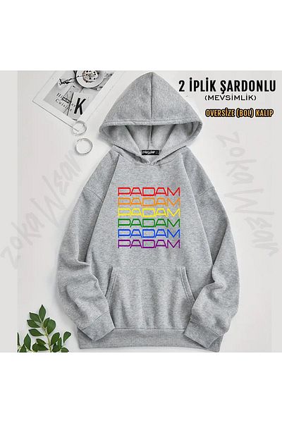 ZOKAWEAR Padam Pride Printed Hooded Oversize Sweatshirt (2 Thread)