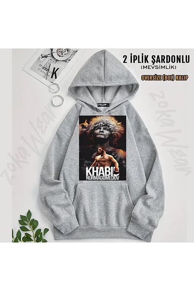 ZOKAWEAR Champion Ufc Khabib Nurmagomedov Printed Hooded Oversize Sweatshirt (2 Thread)