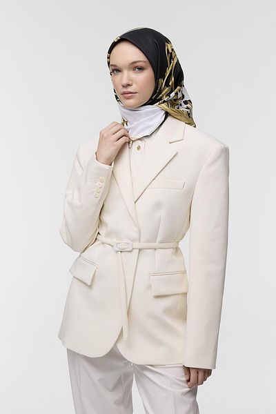 Qef Silk Patterned Twill Neris Scarf