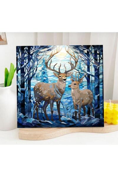 OZN AKSESUAR 5D Elmas Taş İşleme Kiti 30x30 cm Geyikler Desen