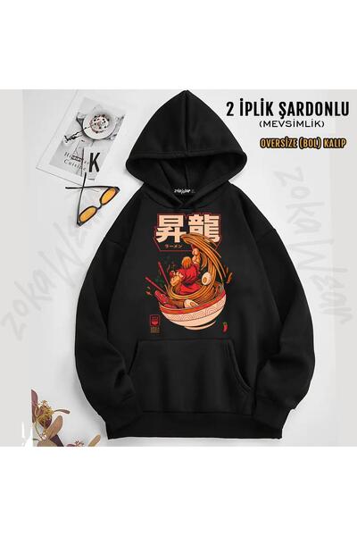 ZOKAWEAR Φούτερ Ramen Street Fighter με στάμπα με κουκούλα (2 κλωστές)