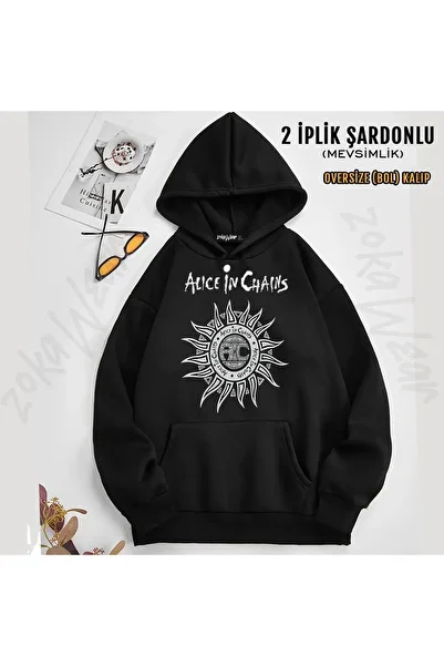 ZOKAWEAR Alice in Chains 2 Printed Hooded Sweatshirt (2 Thread)