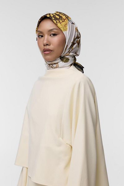 Qef Nadine Patterned Twill Silk Scarf