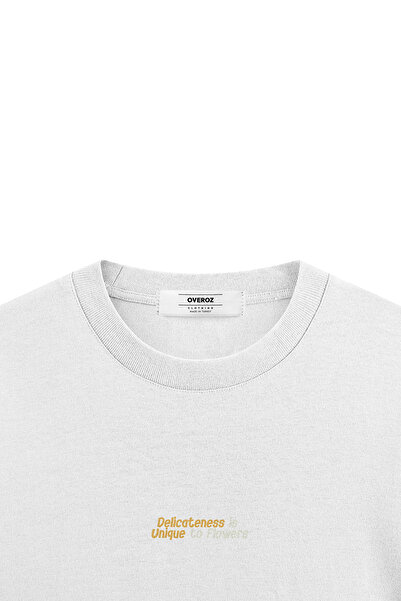 Overoz Flowers Жовта ромашка з принтом на спині, напів-оверсайз футболка 1226s