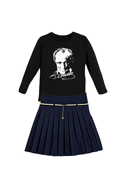 nacar çarşı Tricou negru cu mânecă lungă pentru fete, model Ataturk, Combinaț...