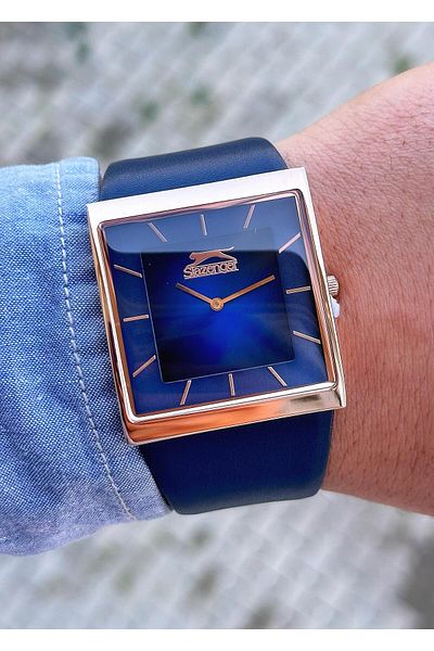 Slazenger Men's Wristwatch - Steel Case and Leather Cord