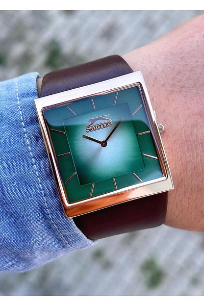 Slazenger Men's Wristwatch - Steel Case and Leather Cord