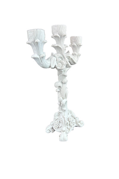 Eymen Hobi 3'LÜ ÇİÇEKLİ ŞAMDAN,EV DEKOR,VAZO,DEKORATİF,OBJE,HAM POLYESTER,