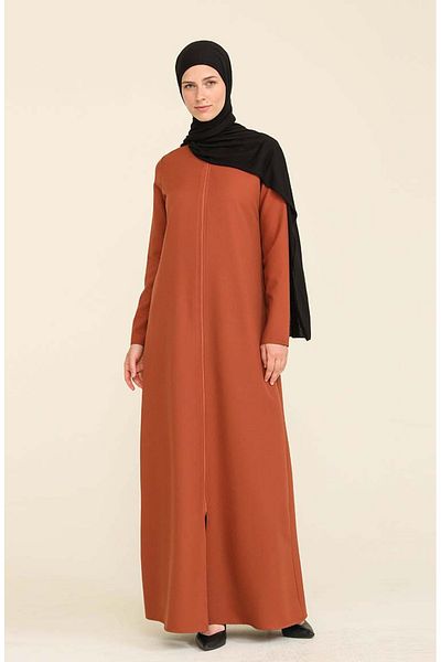 sefamerve Brown Crepe Ferace - Φερμουάρ, Μοντέλο 3317-03