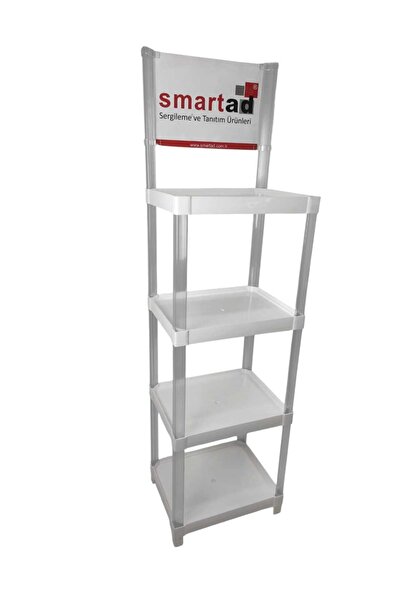 Smartad 4 Raflı Plastik Modüler Ürün Tanıtım Standı Kolay Kurulum
