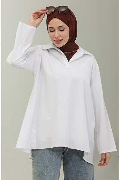 sefamerve 2007-07 Модель Біла Oversize Туніка