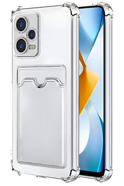 Fibaks Xiaomi Redmi Note 12 Pro 5G Kılıf Kamera Koruma ve Köşe Korumalı Kartl...