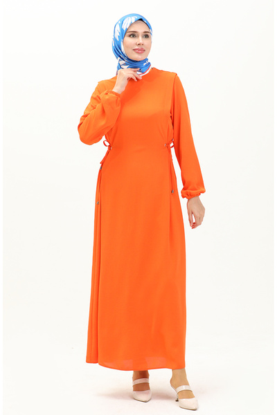 sefamerve Orangefarbenes Aerobin-Kleid mit seitlicher Schnürung 2001–06